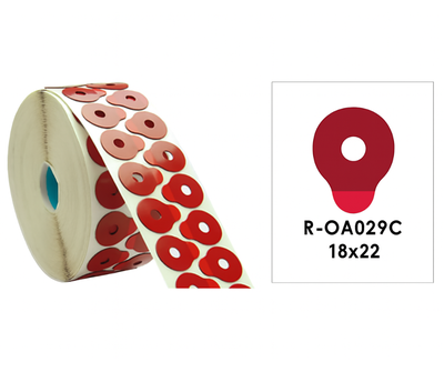 Lepiace podložky pre automatické brúsky 22 mm x 18 mm, 1000 ks – červené veľké