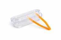Pinzeta na kontaktné šošovky v puzdre - oranžová