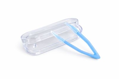 Pinzeta na kontaktné šošovky v puzdre - svetlo modrá