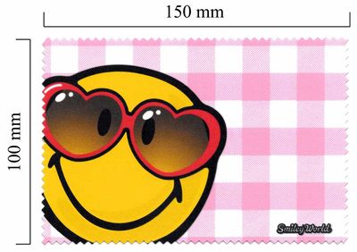 Handričku na okuliare z mikrovlákna Smiley - čiervené okiliare